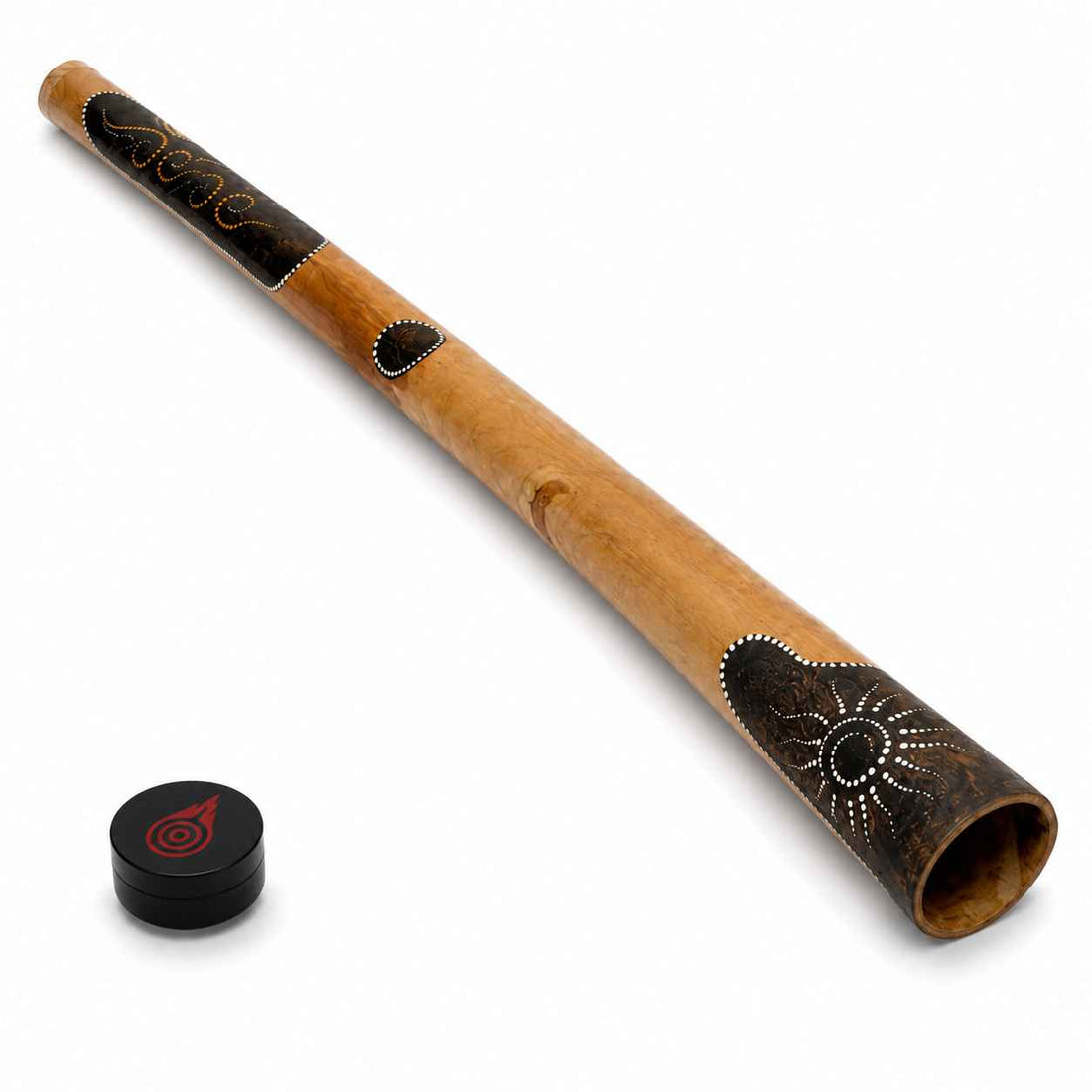 Didgeridoo aus Teakholz handbemalt mit Punktdesign