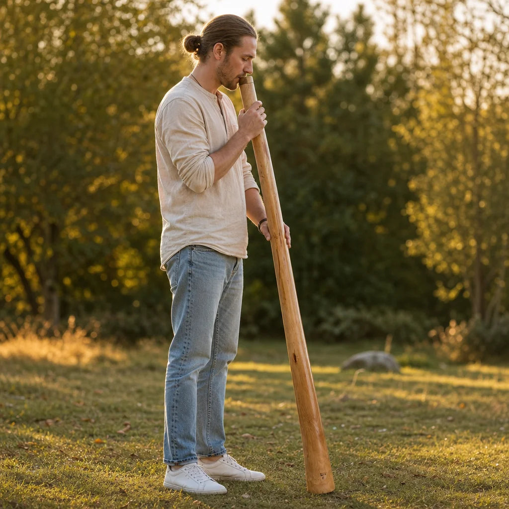 Didgeridoo aus Mahagoni in B mit Naturfinish
