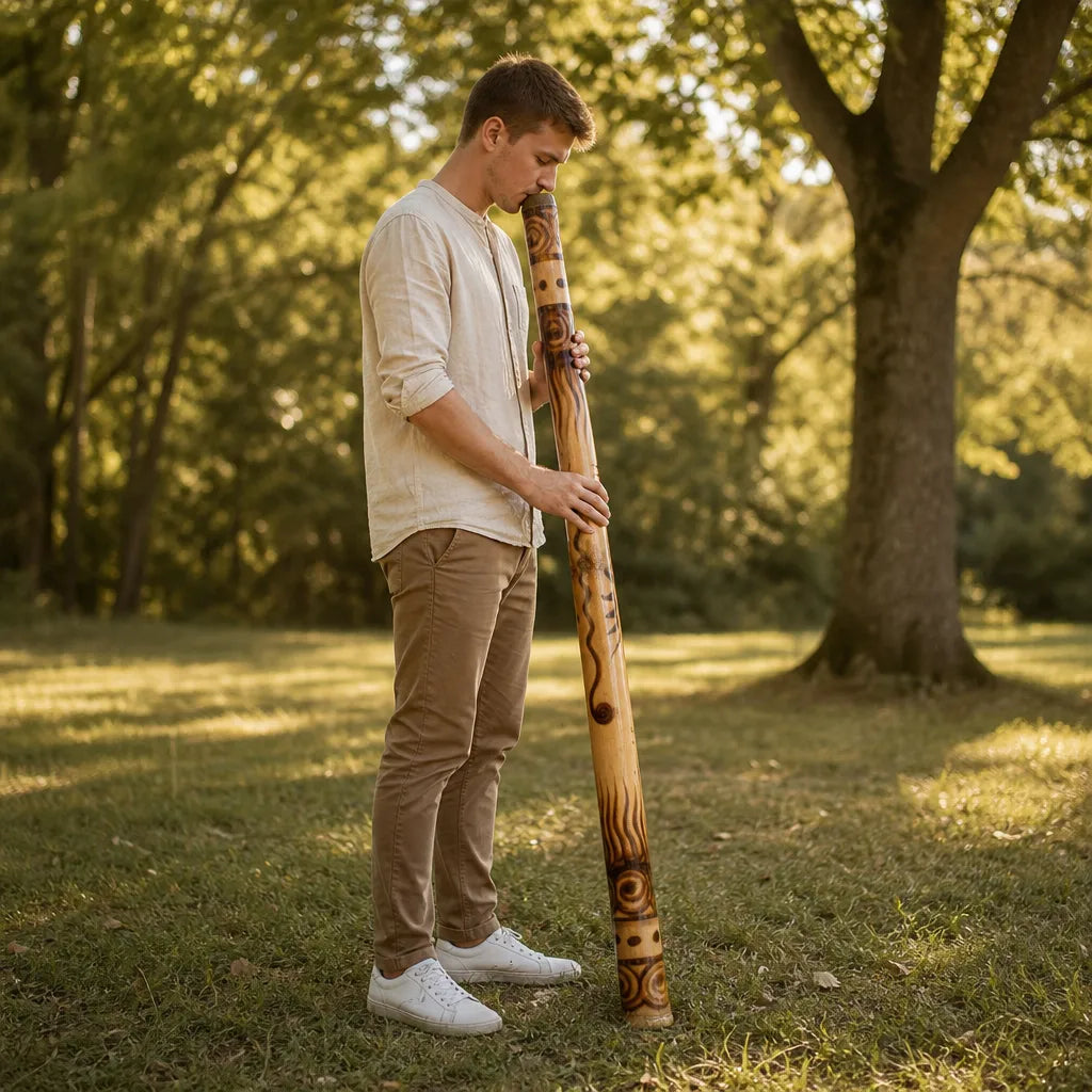 Didgeridoo aus Bambus geflammt mit obertonreichem Klang