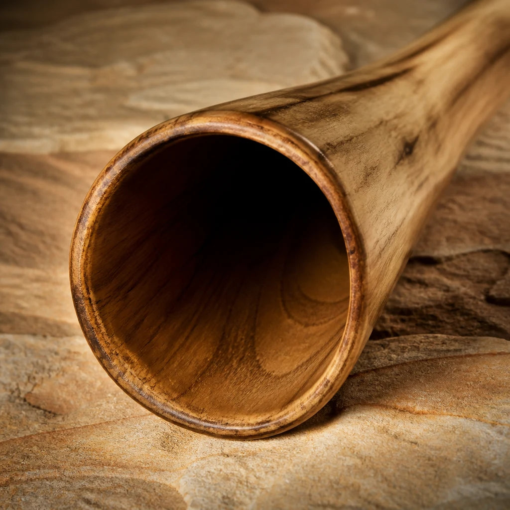 Didgeridoo aus Teakholz in Cis naturbraun