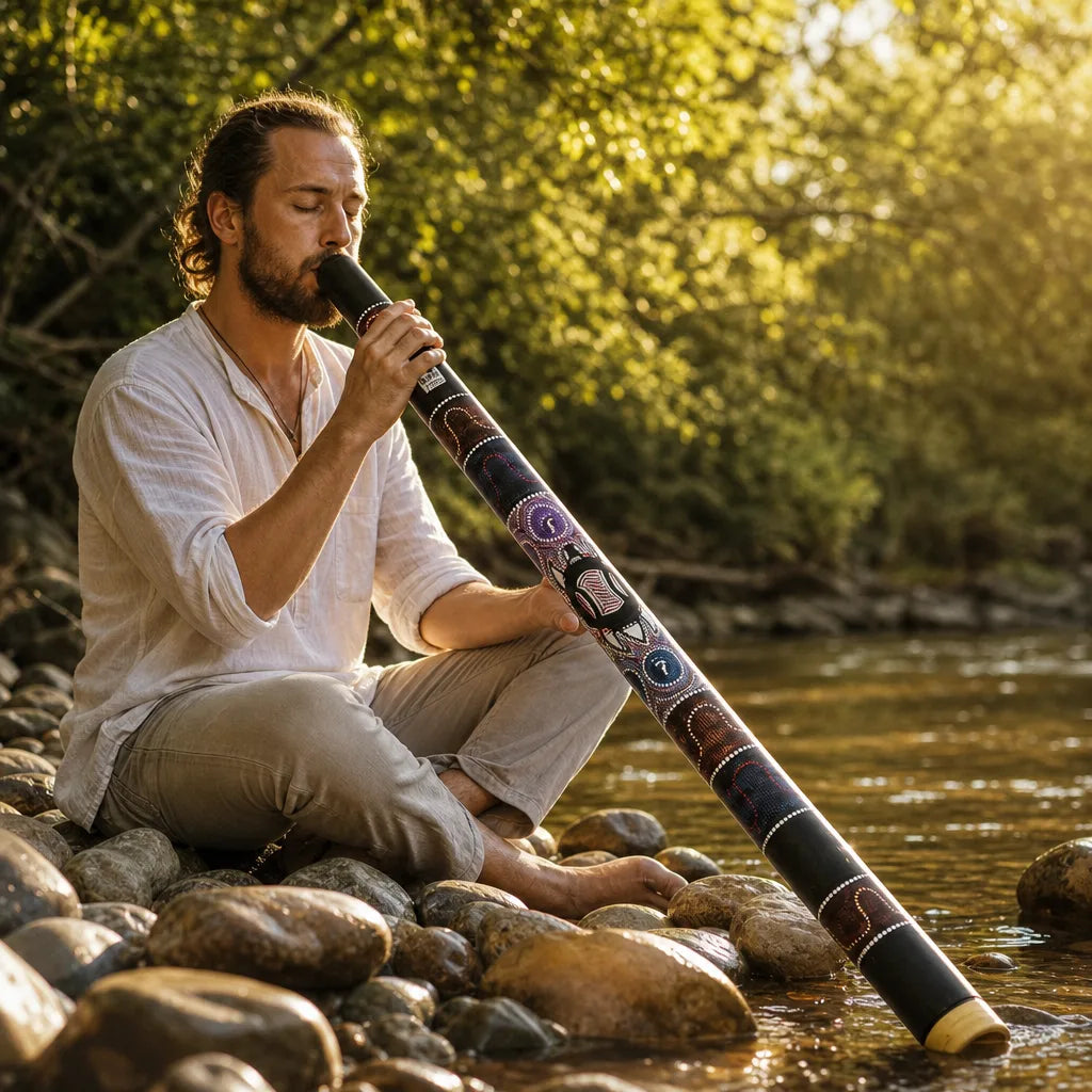 Toca Didgeridoo aus Bambus handbemalt im Turtle Design