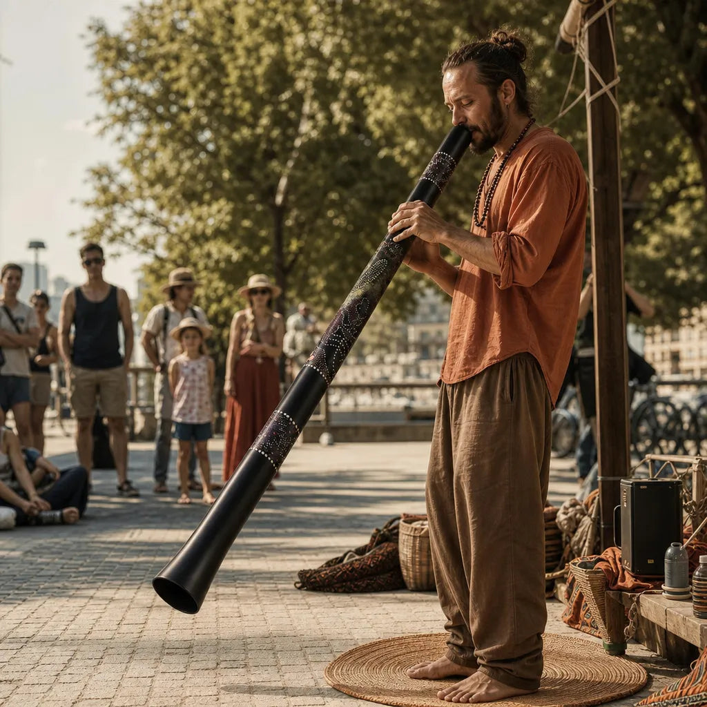 Didgeridoo aus Kunststoff schwarz mit klarem Ton
