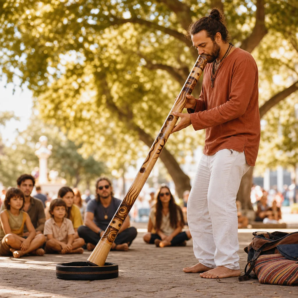 Didgeridoo aus Bambus geflammt mit obertonreichem Klang