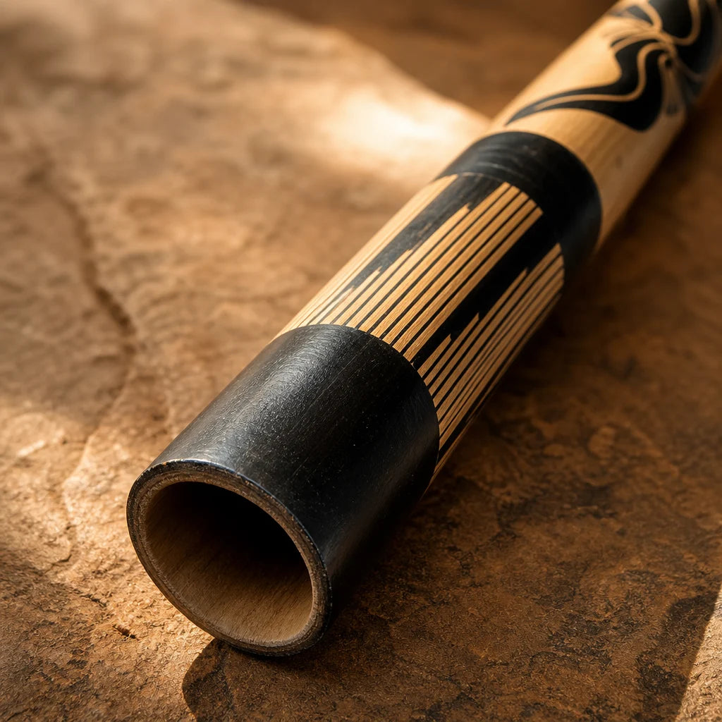 Didgeridoo für Anfänger mit handgeschnitztem Eidechsenmotiv