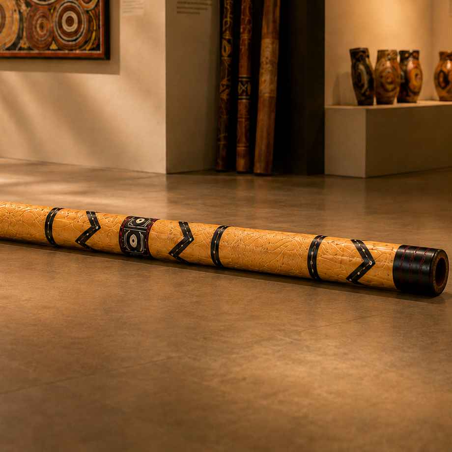 Didgeridoo Bambus Braun mit Handmalerei – Stimmung D#