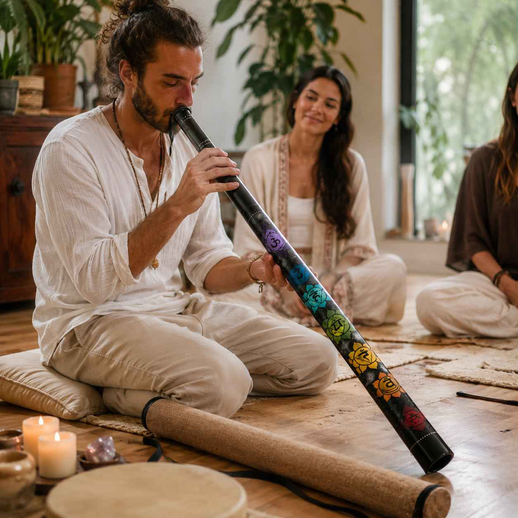 Didgeridoo Chakra Teleskop mit Tasche – Stimmung C, D, E, F