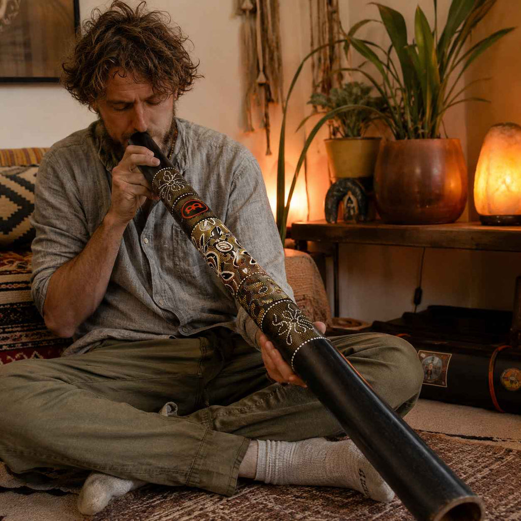 Didgeridoo Bambus Schwarz mit Handmalerei – Stimmung E