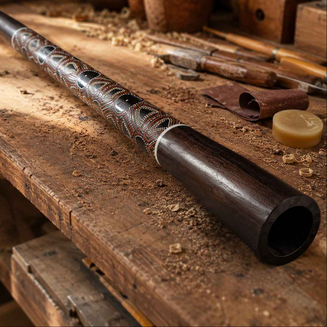 Didgeridoo Mahagoni Dot-Art mit Schraubsystem - Stimmung E