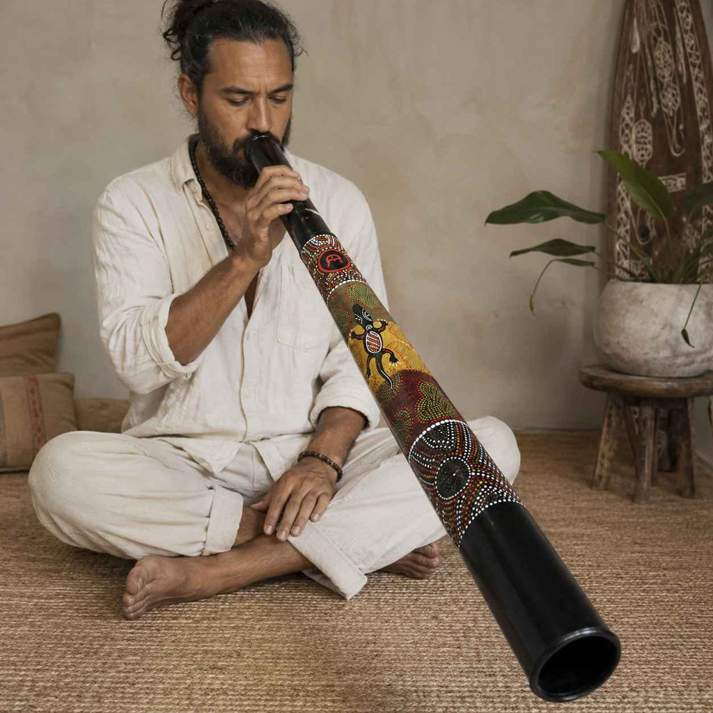 Didgeridoo Teleskop Schwarz mit Handmalerei – variable Stimmung