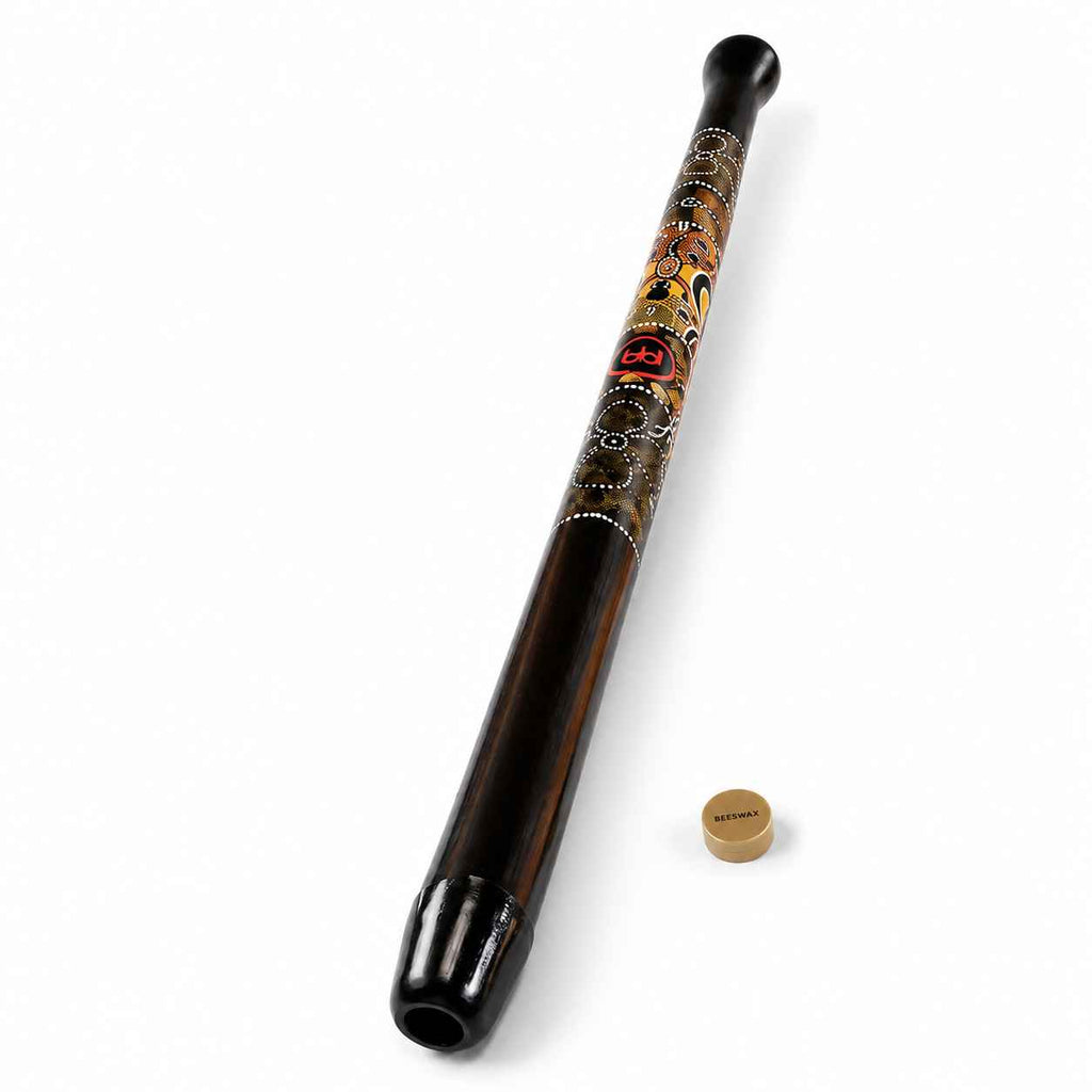 Didgeridoo Schwarz mit Aboriginal-Motiven - tiefer Klang