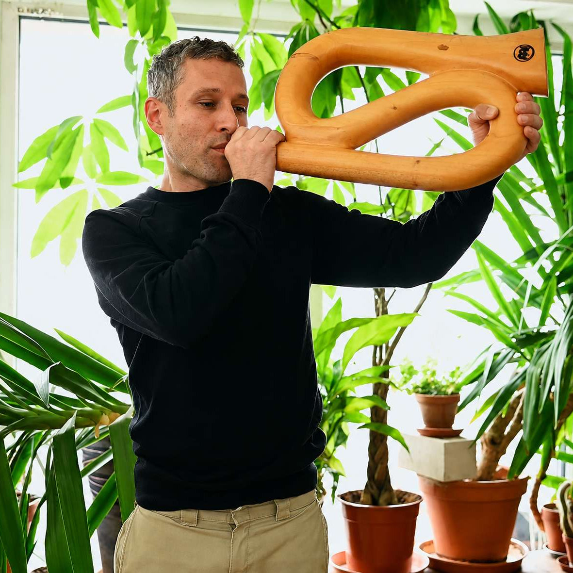 S-Shape Didgeridoo en Mahogany – 50 cm