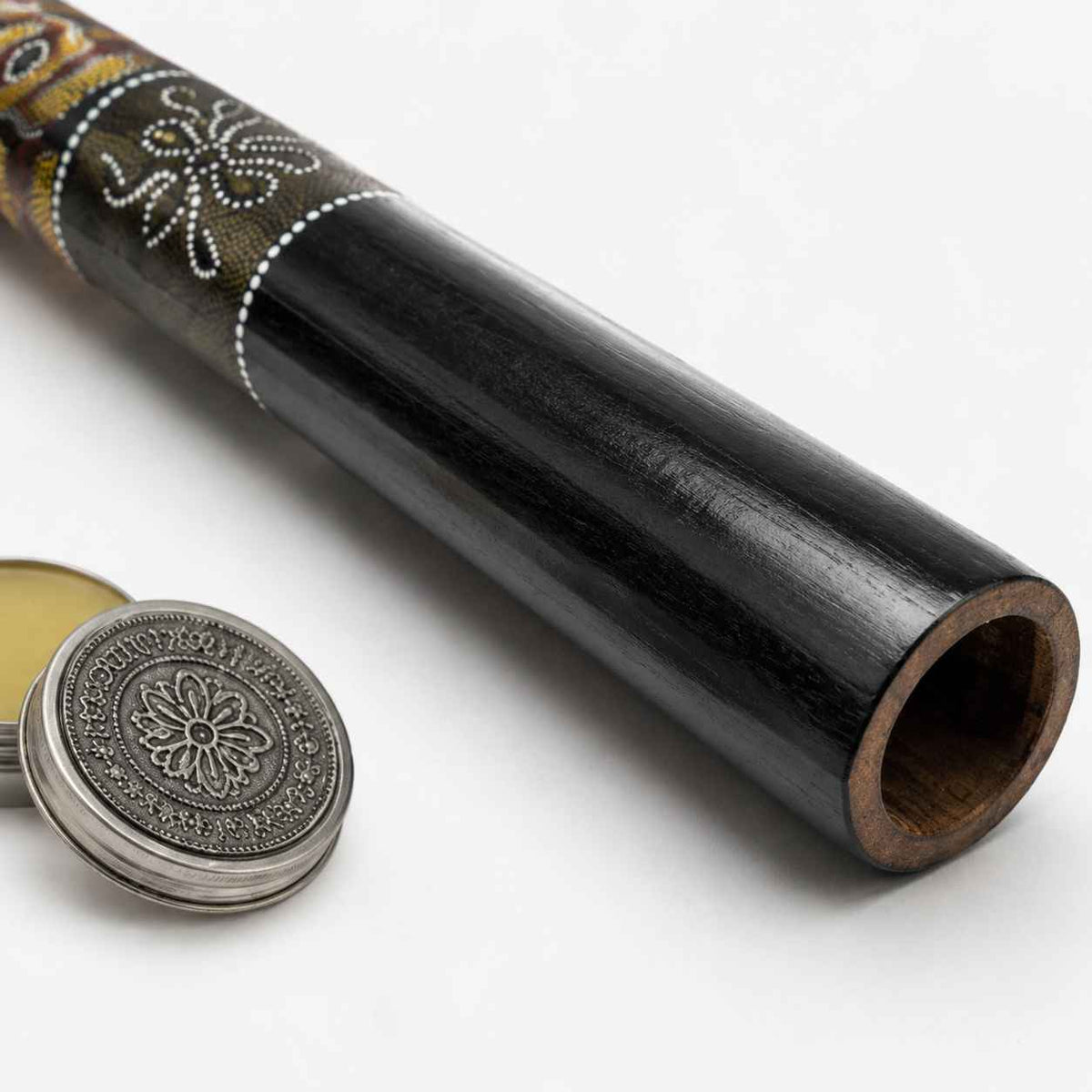 Didgeridoo Bambus Schwarz mit Handmalerei – Stimmung E