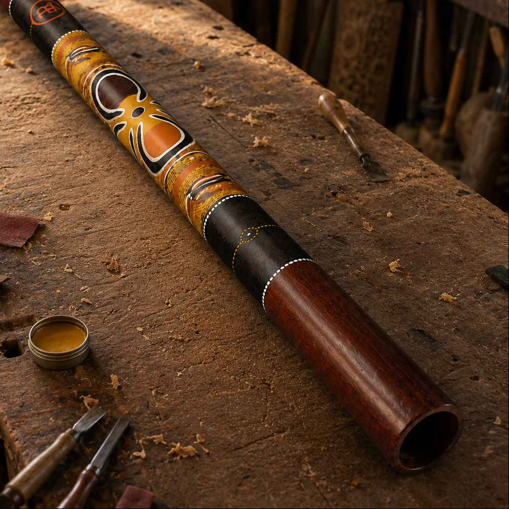 Didgeridoo Bambus Rot mit Handmalerei – Stimmung E