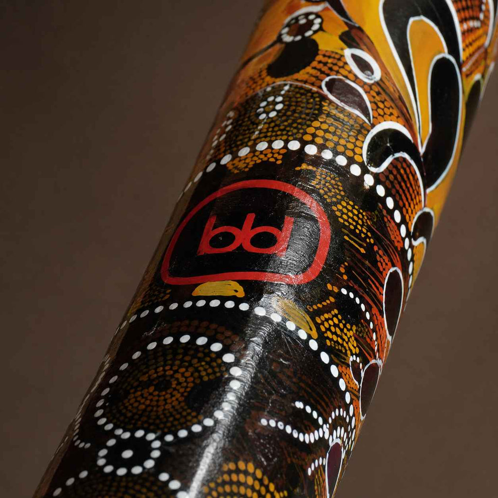 Didgeridoo Schwarz mit Aboriginal-Motiven - tiefer Klang