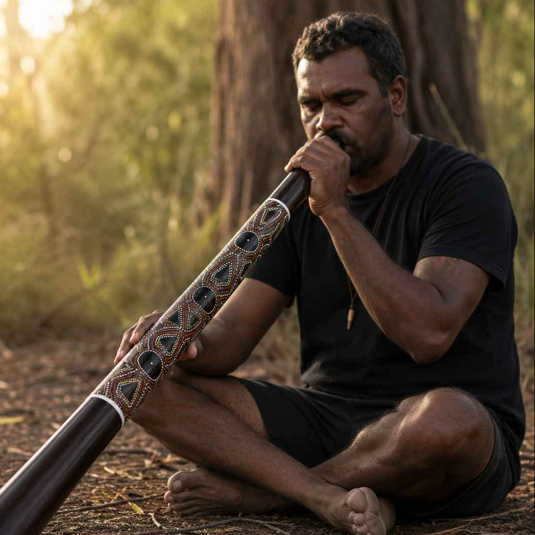 Didgeridoo Mahagoni Dot-Art mit Schraubsystem - Stimmung E