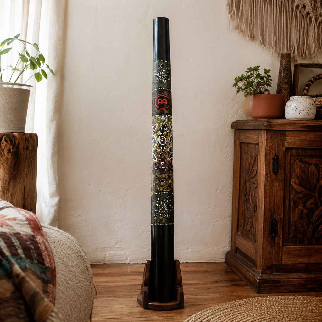 Didgeridoo Bambus Schwarz mit Handmalerei – Stimmung E
