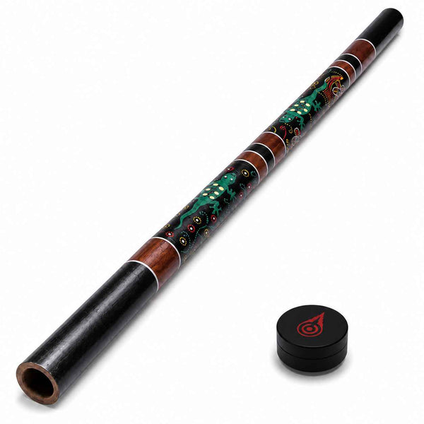 Didgeridoo aus Bambus mit tiefem Klang im Green Gekko Design