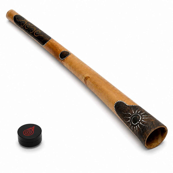 Didgeridoo aus Teakholz handbemalt mit Punktdesign