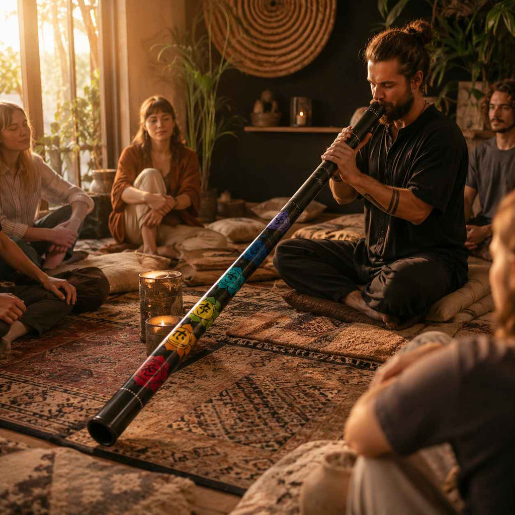 Didgeridoo Chakra Teleskop mit Tasche – Stimmung C, D, E, F