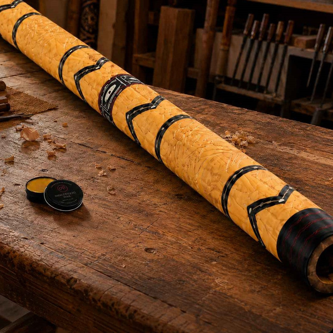 Didgeridoo Bambus Braun mit Handmalerei – Stimmung D#