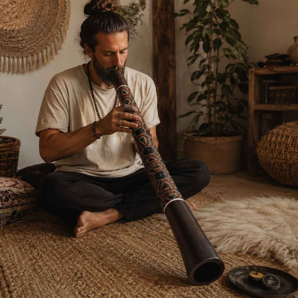 Didgeridoo Mahagoni Dot-Art mit Schraubsystem - Stimmung E