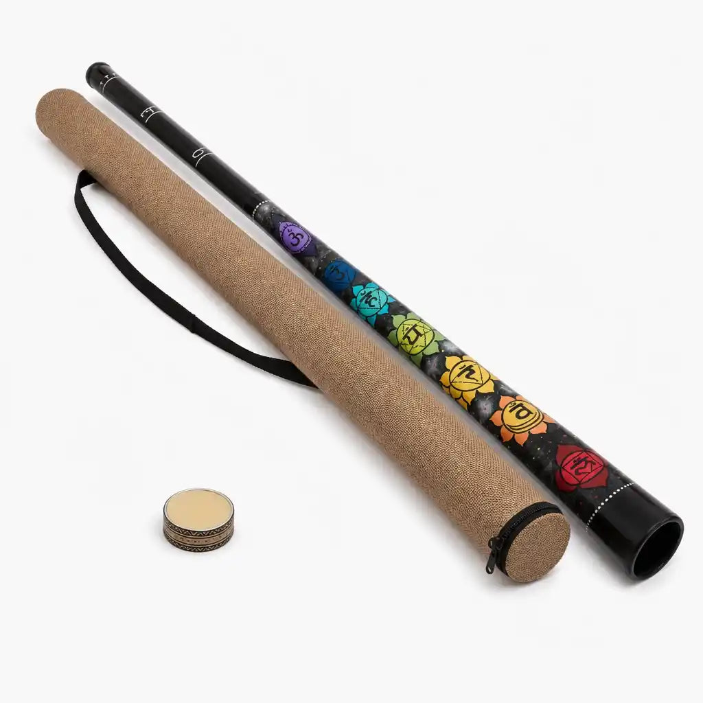 Didgeridoo Chakra Teleskop mit Tasche – Stimmung C, D, E, F