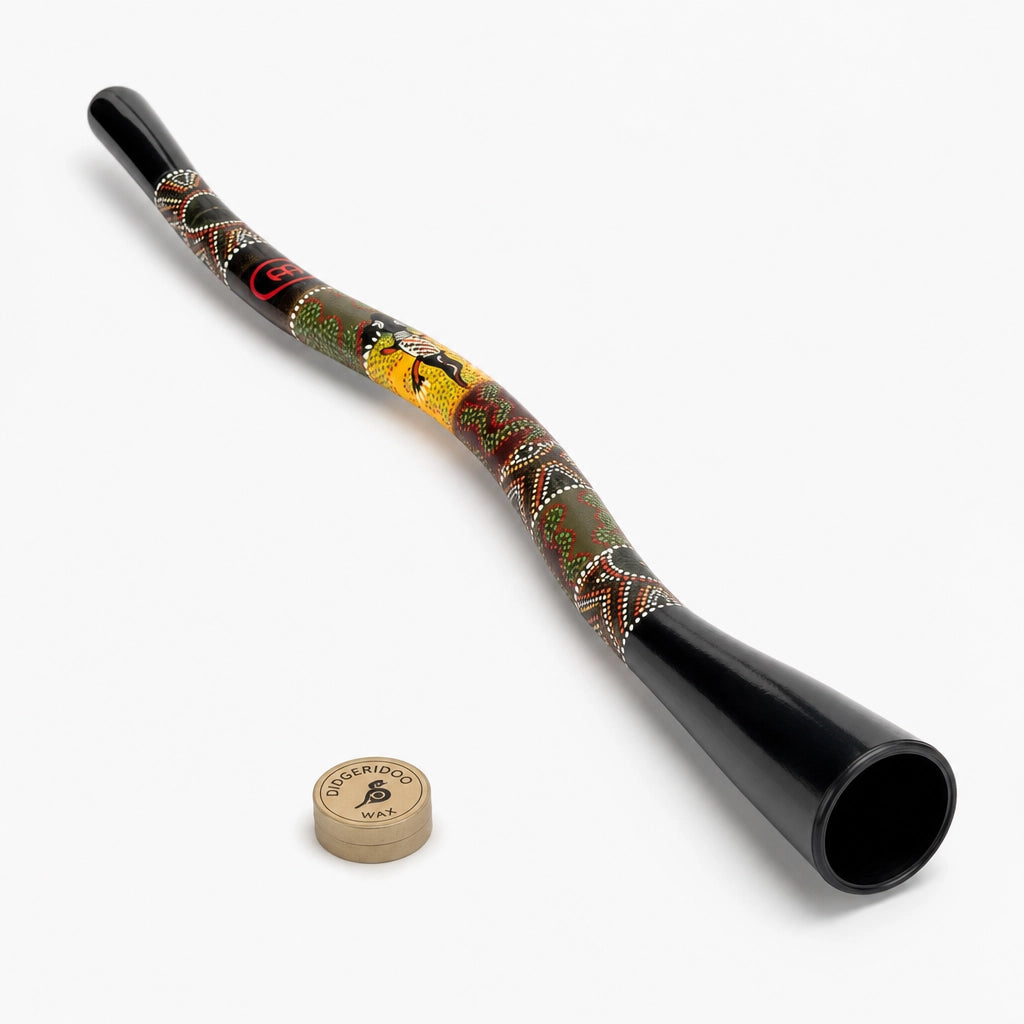 Didgeridoo S-Shape Schwarz mit Dot-Art-Motiven – Stimmung C#
