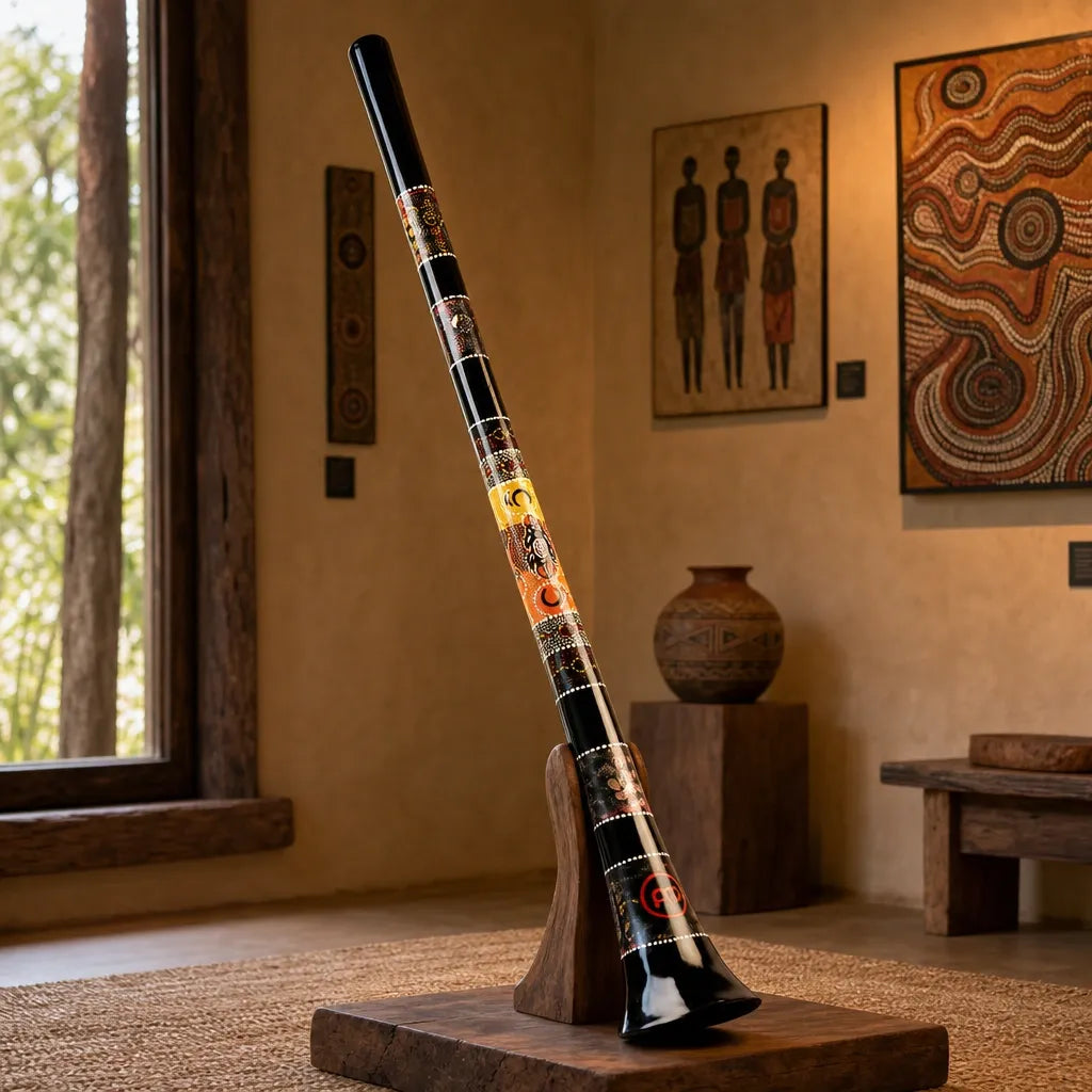 Didgeridoo Signature Schwarz mit Dot-Art-Motiven – Stimmung D