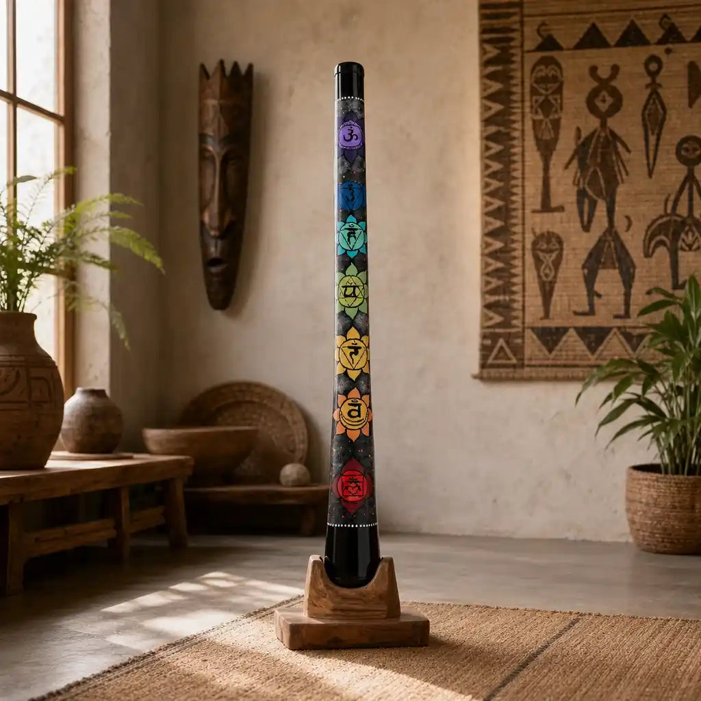 Didgeridoo Chakra Teleskop mit Tasche – Stimmung C, D, E, F