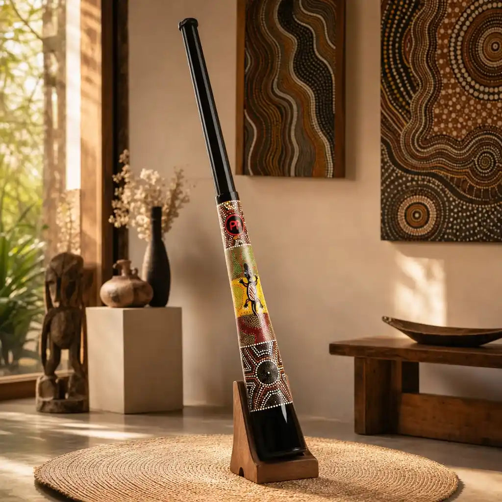 Didgeridoo Teleskop Schwarz mit Handmalerei – variable Stimmung