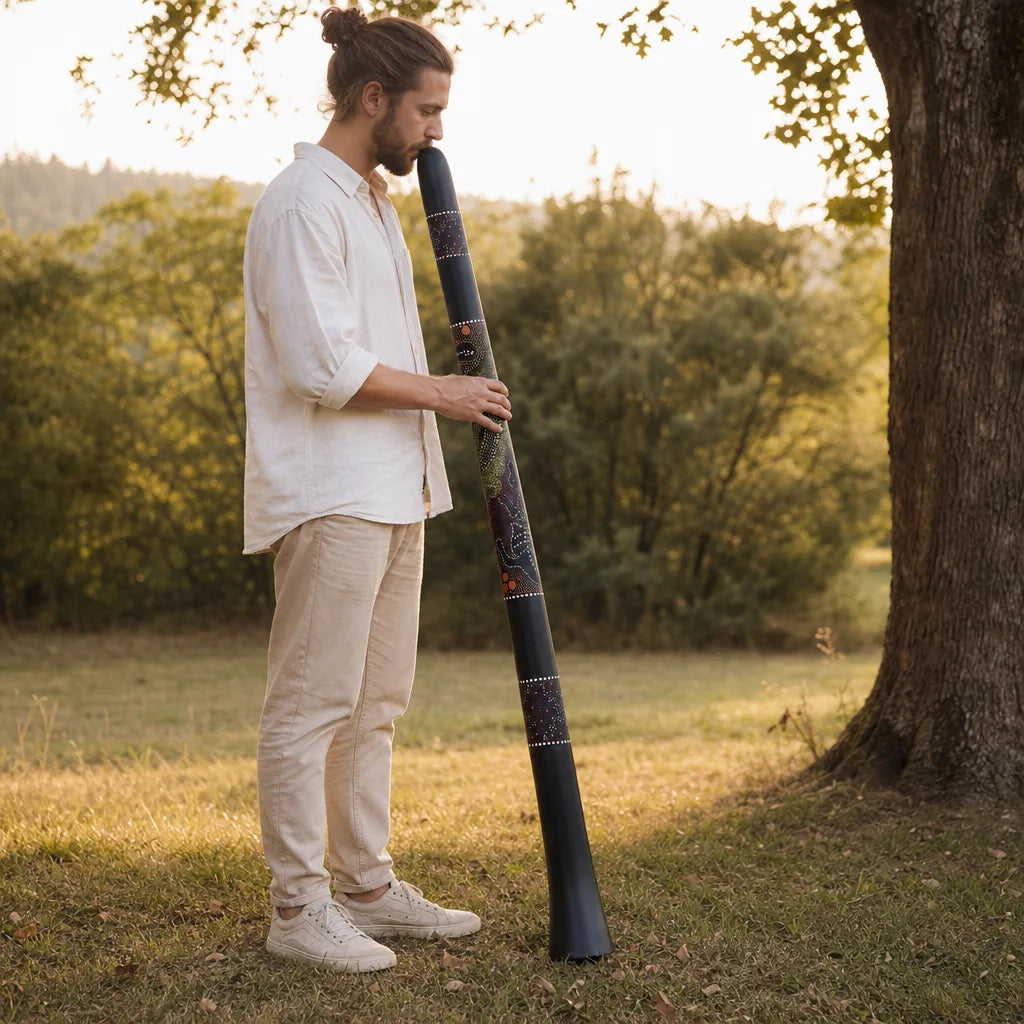 Didgeridoo aus Kunststoff schwarz mit klarem Ton