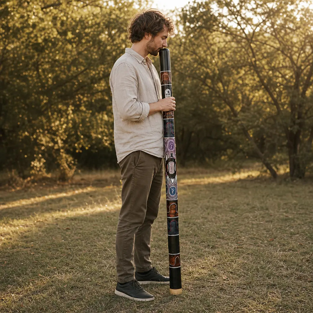 Toca Didgeridoo aus Bambus handbemalt im Turtle Design