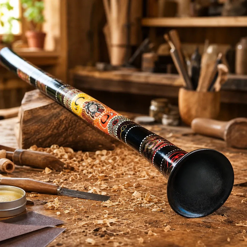Didgeridoo Signature Schwarz mit Dot-Art-Motiven – Stimmung D