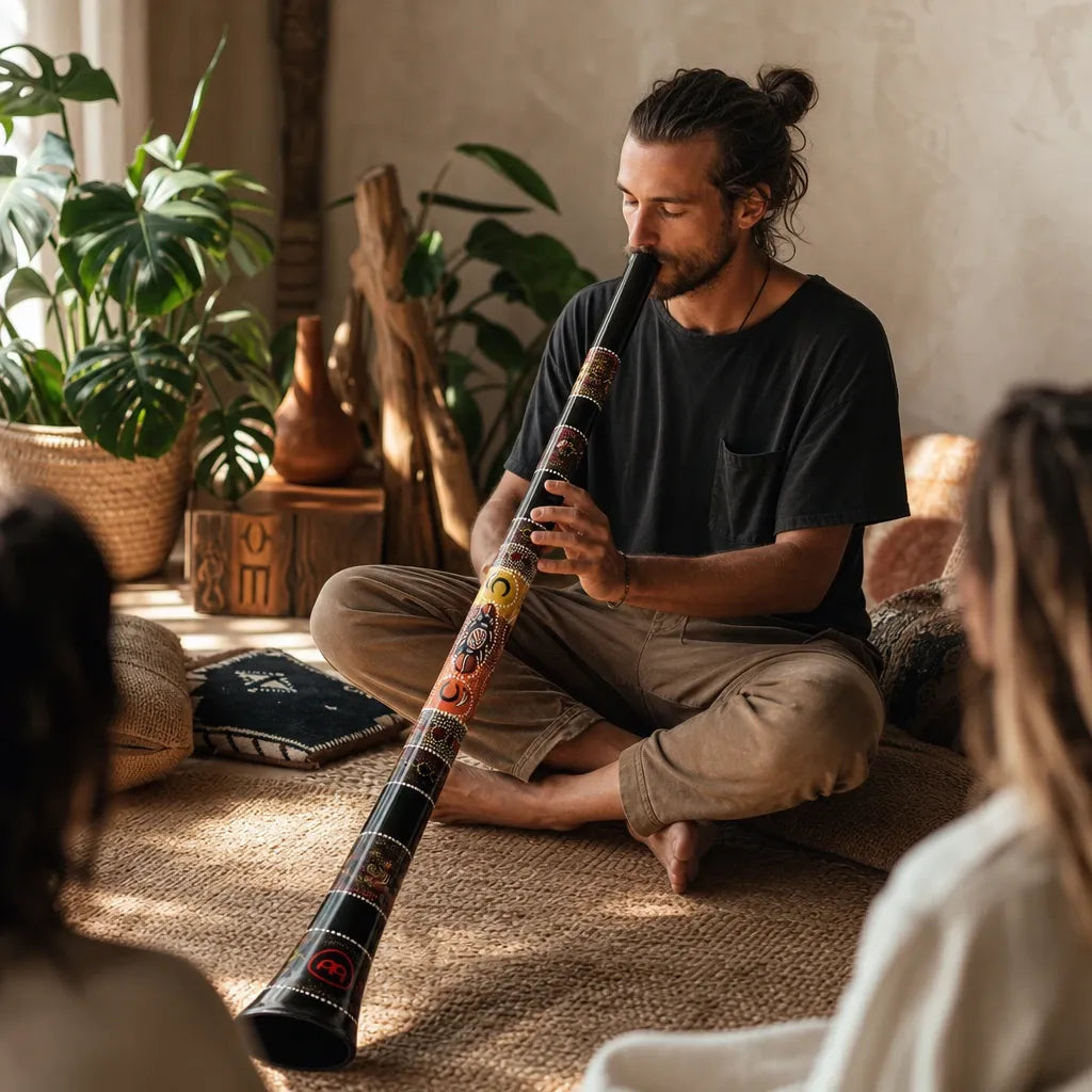 Didgeridoo Signature Schwarz mit Dot-Art-Motiven – Stimmung D