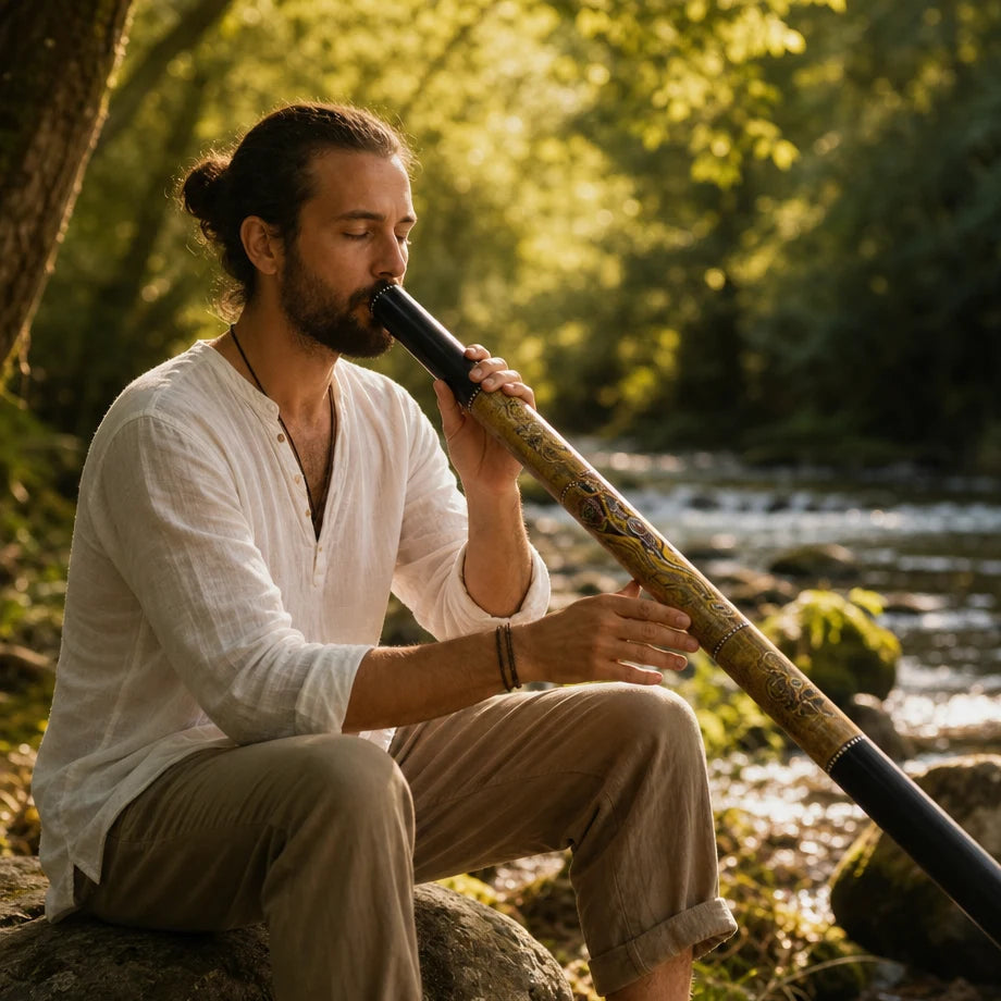 Didgeridoo aus Bambus bemalt mit obertonreichem Klang