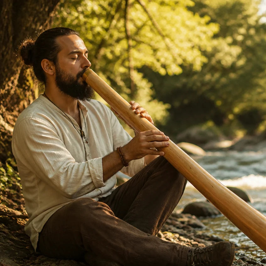 Didgeridoo aus Mahagoni in B mit Naturfinish