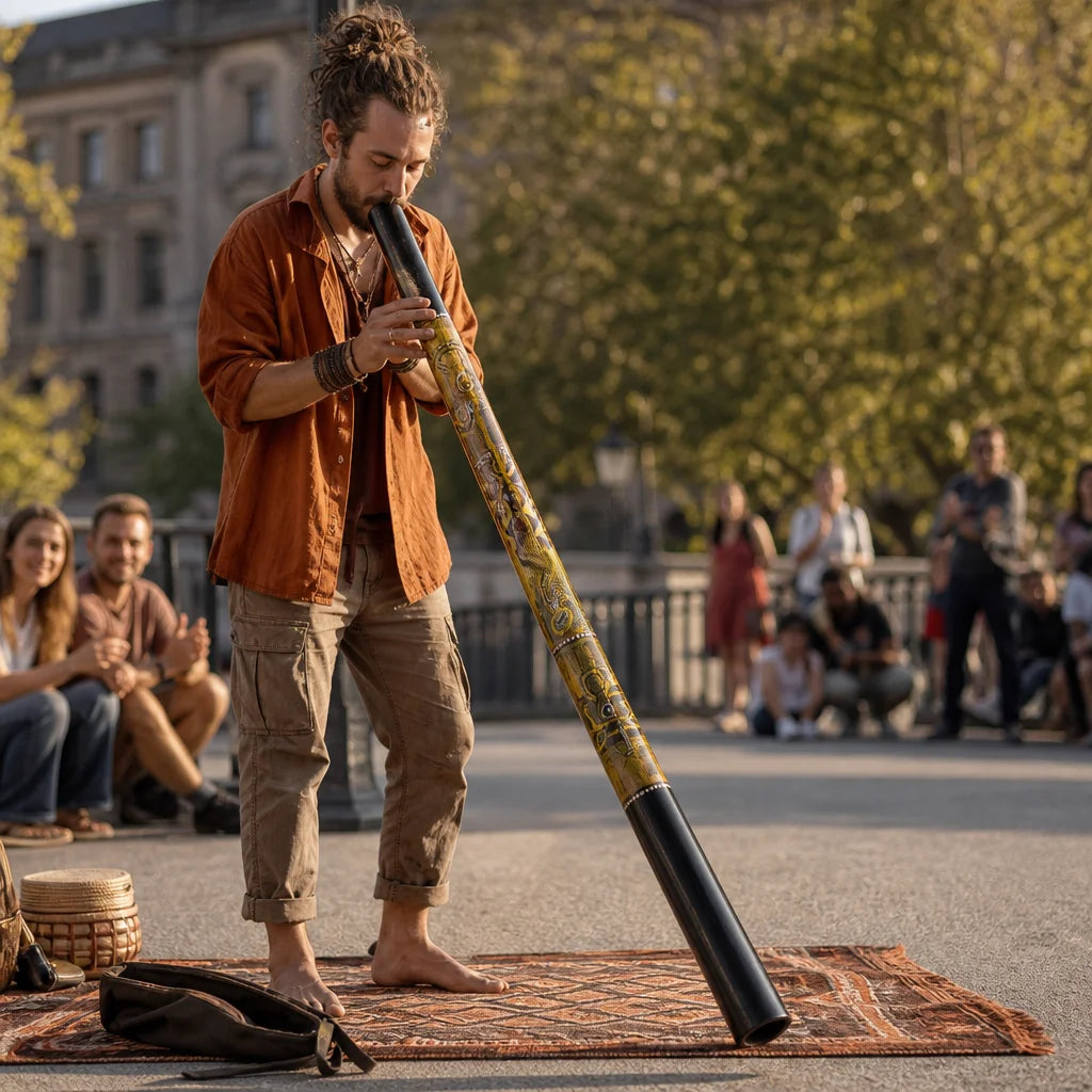 Didgeridoo aus Bambus bemalt mit obertonreichem Klang