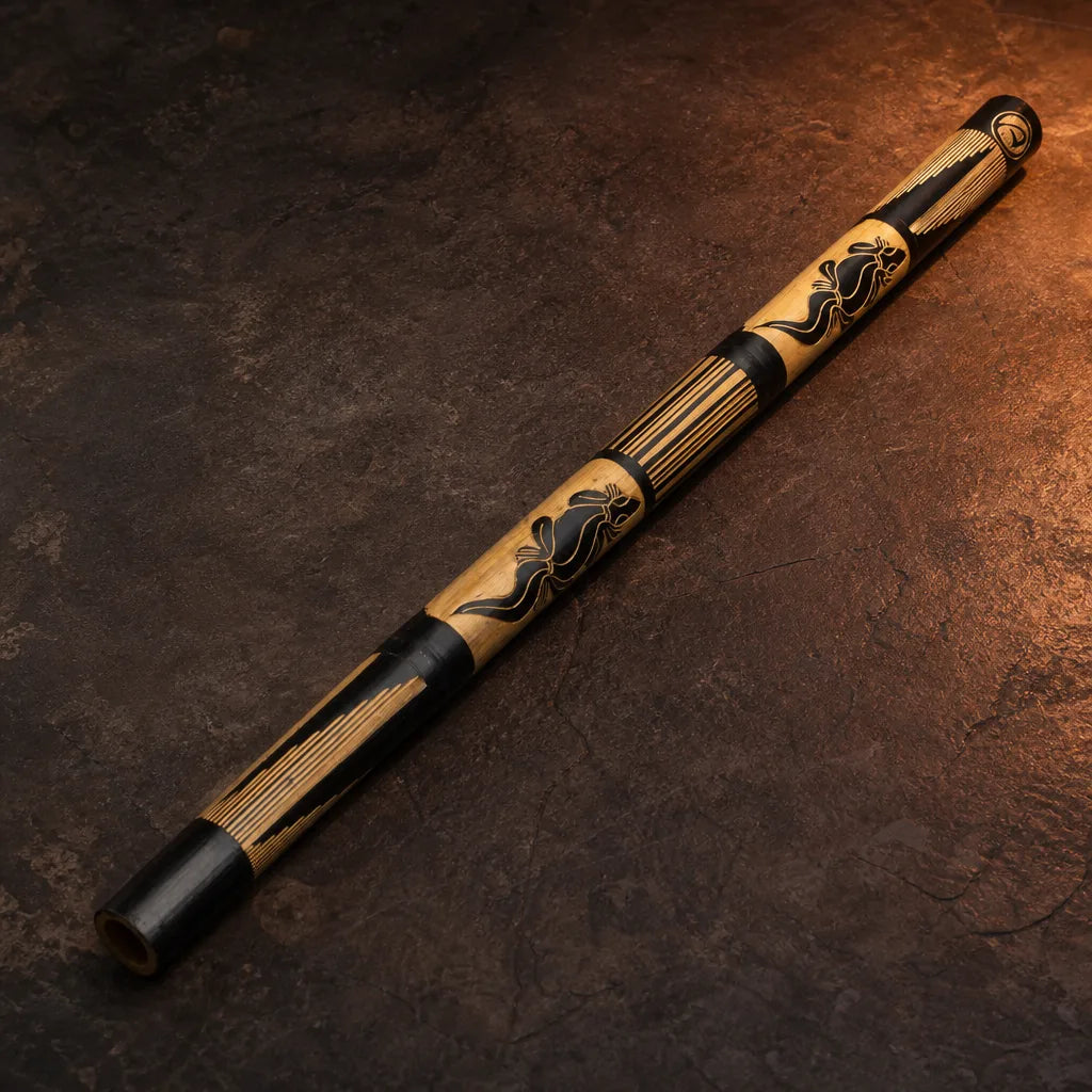 Didgeridoo für Anfänger mit handgeschnitztem Eidechsenmotiv